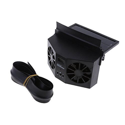 Sharplace Portable, versetzbar Solar Dual Ventilator Lüfter Autofenster Luftentlüftungsventilator Mini-Klimaanlage Lüfter, schwarz