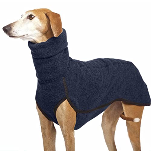 UKKO Hundekleidung Winter Große Hundekleidung Für Mittelgroße Hunde Warme High Collar Pet Mantel Bulldog Pitbull Pullover Kleidung-Navy,L