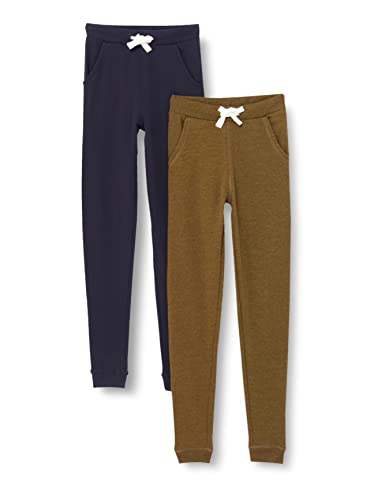 MINYMO Boy's Basic 36-Sweat Pant (2-Pack) Sweatpants, Dark Olive, 146