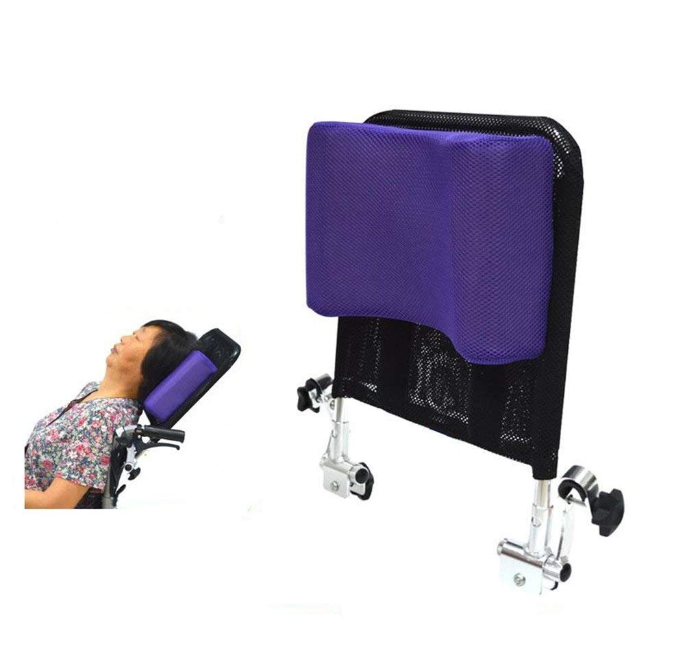 Rollstuhl Kopfstütze Nackenstütze Komfortable Sitz Zurück Kissen Kissen Verstellbare Polsterung Für Erwachsene Portable Universal Rollstuhl Zubehör, 16 "-20",Purple
