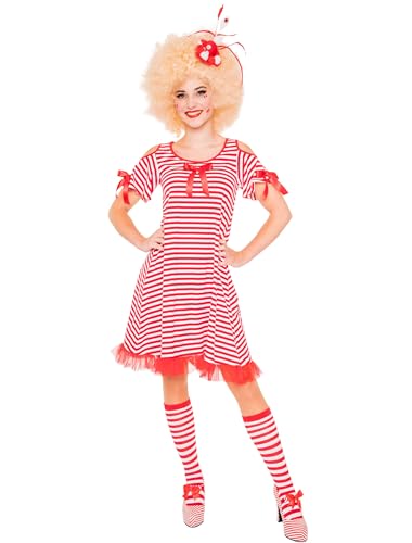 Deiters Kleid Shoulder-Cut mit Schleifen Damen rot/weiß S/M