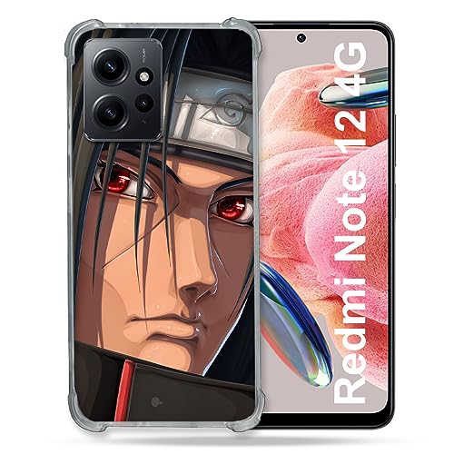 Cokitec Schutzhülle aus Hartglas für Xiaomi Redmi Note 12 4G Manga Naruto Itachi Gesicht