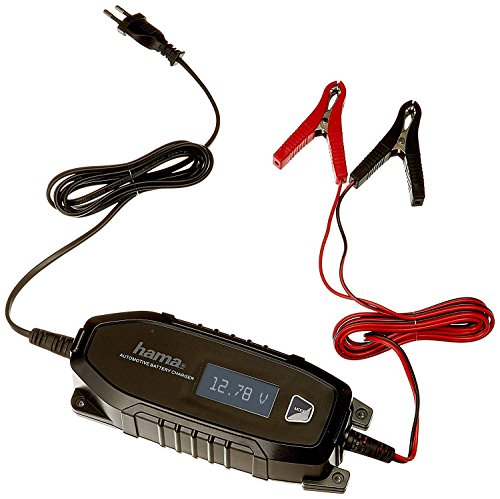 Hama Autobatterie-Ladegerät (für Auto, Motorrad, Boot, 6/12V, für AGM | Li-Ion | Blei-Säure | Nass | Gel-Batterien, Erhaltungsladung, Tiefentladung, Pol-Klemmen, Automatik KFZ-Batterieladegerät)