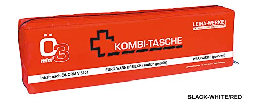 LEINAWERKE 32062 Mini-Kombitasche XS ÖNORM Ö3 XS schwarz - weiß/rot, mit Klett, 5 Stk.