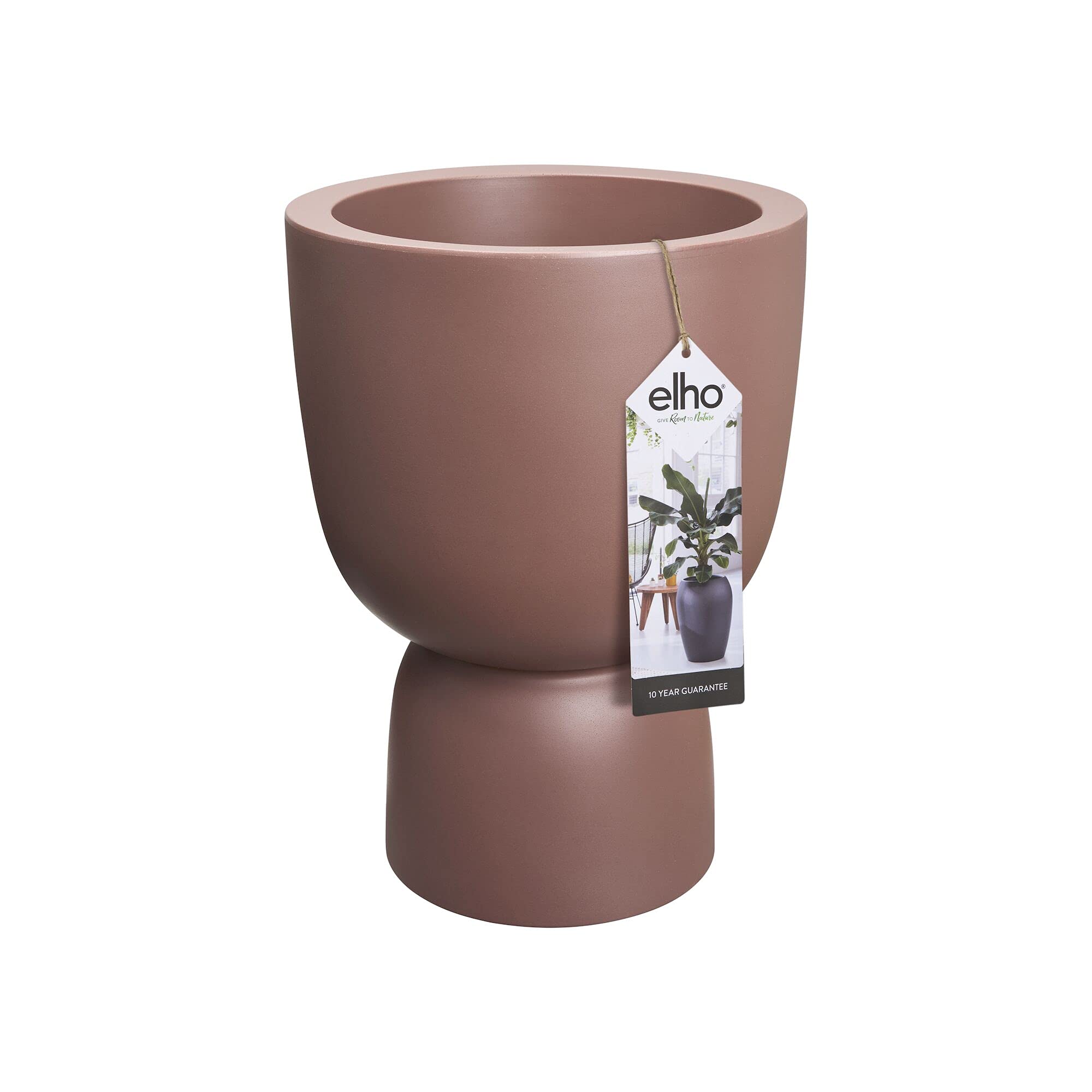 elho Pure Coupe 41 - Blumentopf für Innen & Außen - Ø 41.3 x H 57.9 cm - Braun/Rosé Braun