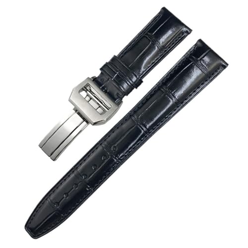 CZKE Klassisches Alligator-Textur-Lederarmband 20 mm 21 mm 22 mm passend für IWC Pilot Serie IW500107 IW371604 IW500710 PORTUGIESER Armband, Rose Buckle-20mm, Achat