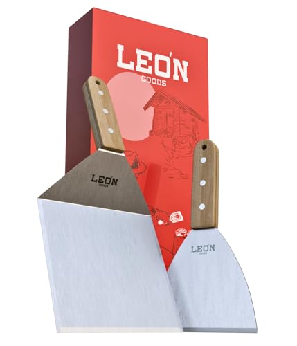 NEU: LEÓN Goods - Grillspachtel Set mit Holzgriff - Brandneu aus Buchenholz und Edelstahl. Robust, Hochwertig und Elegant.
