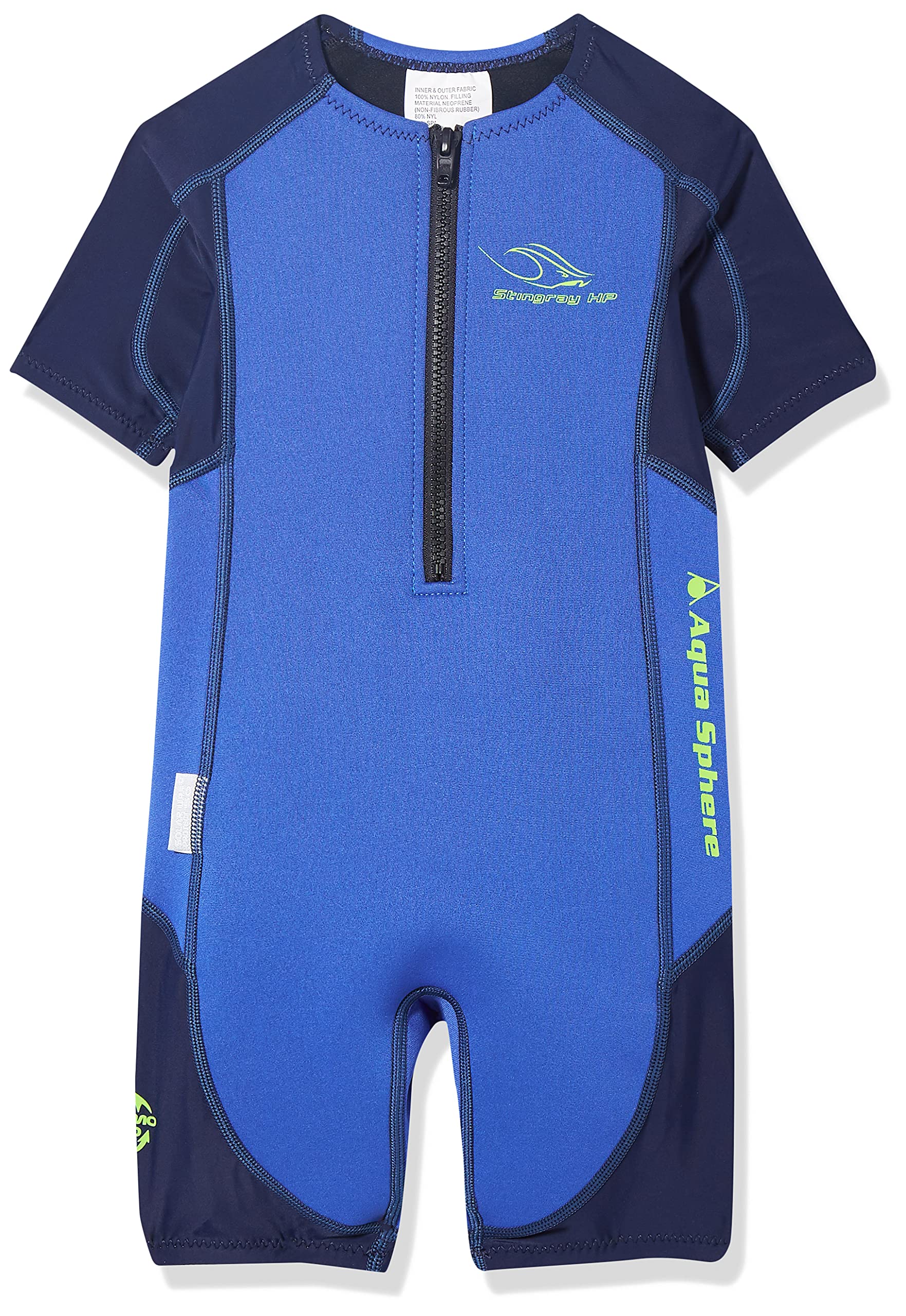 Aqua Sphere Unisex Jugend Stingray Hp Short Sleeve Wetsuit, Blau/Navy, 152 (Herstellergröße: 12 Jahre)