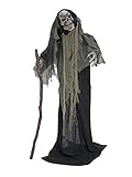 EUROPALMS Halloween Figur Wanderer, 160cm | Animiertes Skelett als Standfigur