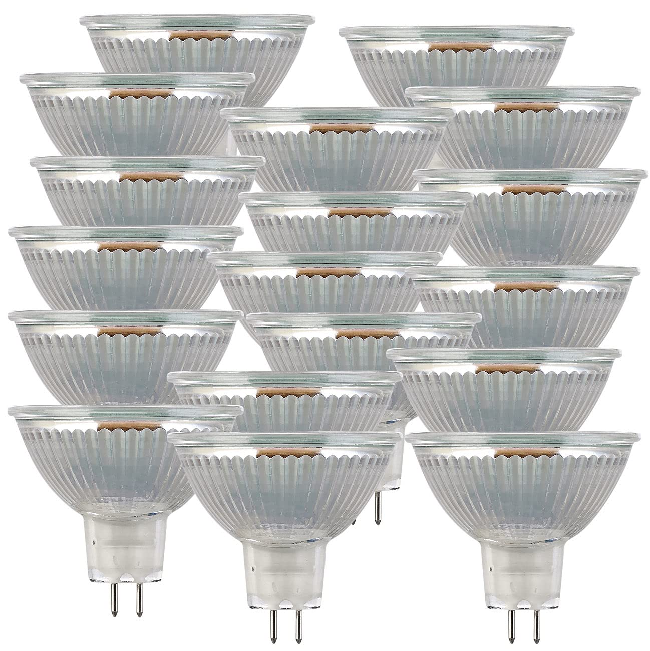 Luminea Gu5.3 LED-Lampen: 18er-Set LED-Glas-Spots, GU5.3, 3 W (ersetzt 25 W), tageslichtweiß (LED-Leuchtmittel Tageslichter, Gu5.3 LED-Lampenspot, Einbaustrahler)