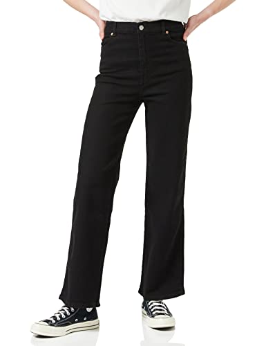 Dr. Denim Damen Moxy Straight Jeans, Solid Black, L/32