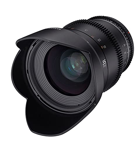 Samyang MF 35mm T1,5 VDSLR MK2 Fuji X – lichtstarkes T1,5 Weitwinkel Cine- und Video Objektiv für Fuji X Mount, 35 mm Festbrennweite, Follow Focus Zahnkränze Vollformat und APS-C, 8K Auflösung