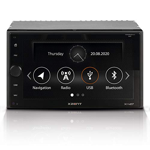 XZENT X-427: 2-Din Autoradio, Multimediasystem mit 16,5 cm / 6,5“ Touchscreen, Mediencenter mit DAB+, Bluetooth, USB, zum Navi für PKWs und Reisemobile erweiterbar