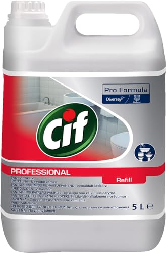 Cif Professional 7517831 Badreiniger 2in1 Reiniger und Entkalker, auch für verchromte Oberflächen, Kunststoffe mit Keramik, 5 L