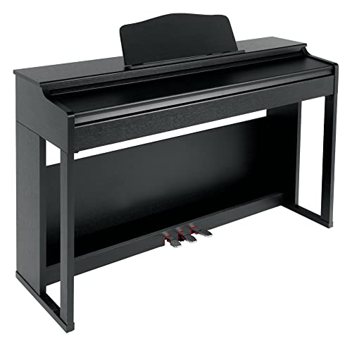 Kirstein DP-203 SM E-Piano - Digitalpiano mit Hammermechanik - 88 Tasten - 2 Anschlüsse für Kopfhörer, USB, Audio und MIDI - 3 Pedale - Piano für Anfänger - Schwarz matt