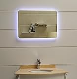 modernes Lichtspiegel Wandspiegel Badspiegel GS045N mit LED-Beleuchtung Tageslichtweiß IP44 (80 x 60cm)
