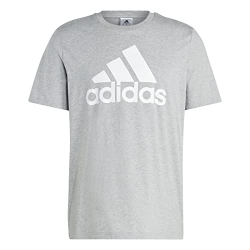 adidas Herren Essentials Single Langarm T-Shirt, Medium Grey Heather, XL
