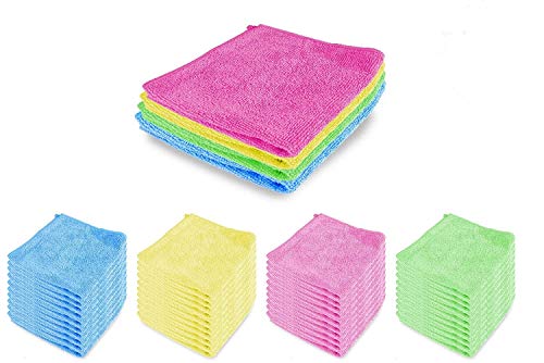 Hypafol Microfaser Handtücher | 40 St. | 40x40cm | pflegeleicht | Poliertuch, Putzlappen zur Oberflächen Reinigung | Microfasertuch gemischte Farben | Zur Autopflege, Gebäudereinigung, Gastronomie