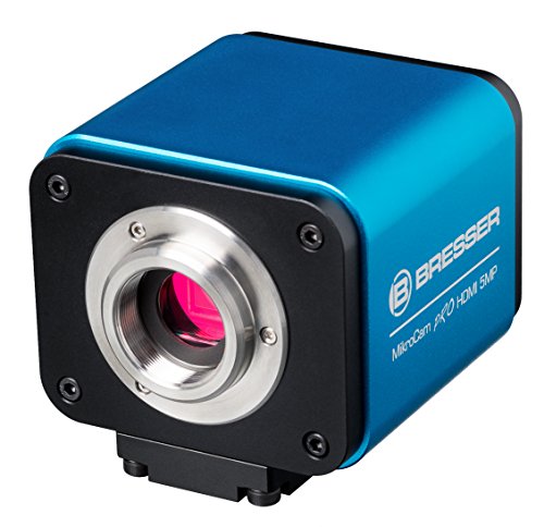 Bresser Mikroskopkamera WiFi Mikrokamera PRO HDMI 5MP mit eigenem Betriebssystem und Maus blau
