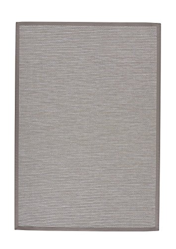 BODENMEISTER Sisal-Optik In- und Outdoor-Teppich Flachgewebe modern hochwertige Bordüre, verschiedene Farben und Größen, Variante: grau beige natur, 160x230