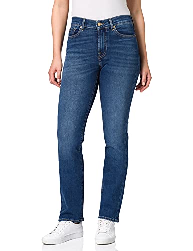 7 For All Mankind Damen The Straight Mid Blue Jeans, Mid Blue, 27W 30L EU