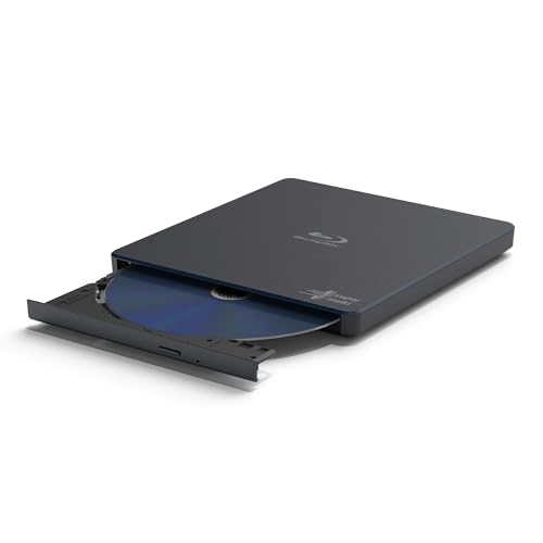 Hitachi LG Externes Blu-ray-Laufwerk | Blu-ray/DVD+/-RW Player Brenner | Tragbarer USB 2.0 Typ A, Typ C | Kompatibel mit Windows, Mac, Linus (BP55, Schwarz)