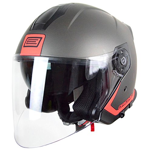 Origine helmets PALIO Flow Open Face Helme, Rot/Schwarz, Größe XL