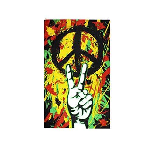 Stormflag China Hersteller Peace-Flaggen Rasta Peace Grafitti Banner 90 cm x 150 cm Polyester mit Ösen und doppelt genäht
