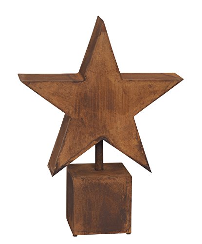 Dekorativer und stimmungsvoller Deko-Stern Stern auf Stab Weihnachtliche Deko Metall rostig
