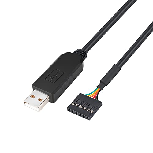 DTECH FTDI USB auf TTL Serial 3,3 V Adapterkabel 6-polig 0,3 cm Pitch Female Socket Header UART IC FT232RL Chip Windows 10 8 7 Linux (1,8 m, schwarz)