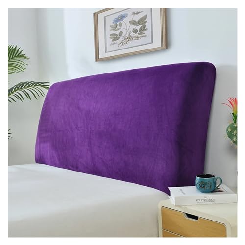 Bettkopfteil Hussen Solid Color Short Plush Elastic Soft All-Inclusive Cover Bed Head Back Cover Bed Headboard Dustproof Cover Schlafzimmer Kopfteil (Color : 09, Size : W100xH65cm)