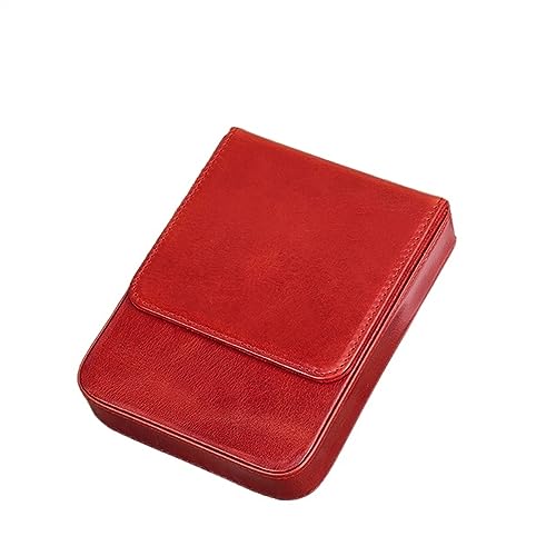 ALOEU Handgefertigte Füllfederhalter-Hülle aus Leder for Männer und Frauen, Halter, Stiftetui, Retro-Stiftbox (Color : Red, Size : 1 Size)