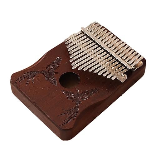Massivholz Kalimba 17 Keys Daumen Klavier, leicht zu lernen tragbare Musikinstrumentengeschenke für Kinder Erwachsene Anfänger mit Tuning Hammer und Lernunterricht, coffee