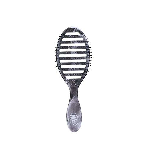 Wet Brush Speed Dry Hair Brush - Metallic Marble, Onyx - Vented Design and Ultra Soft HeatFlex Bristles Are Blow Dry Safe With Ergonomic Handle Manages Tangle and Uncontrollable Hair - Pain-Free
