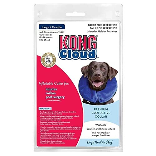 Kong - Wolkenhalsband - Plüsch aufblasbares E-Halsband - bei Verletzungen, Ausschlägen und nach Operationen Genesung - für große Hunde / Katzen