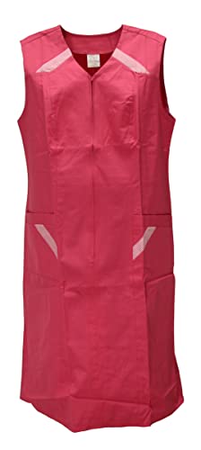 Reißverschlusskittel RV Kittel Hauskleid Schürze Kochschürze, Größe:46, Farbe:rosa