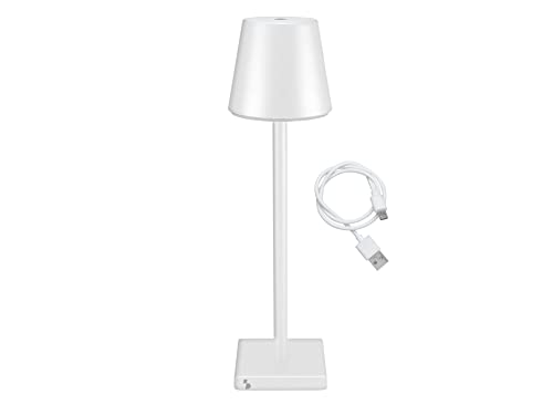 BEPER P201UTP102 Tischlampe Kabellos LED mit Touch - Kabellose Lampe für den Innen und Draußen (Weiß)