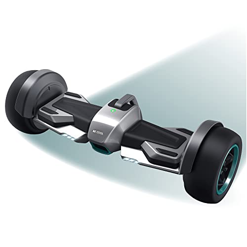 BE COOL Racing Board – Hochwertiges Hoverboard für Erwachsene und Kinder, 8,5 Zoll Vollgummireifen, 700 Watt Motor, Reichweite bis 15 km – Aluminium, Silber