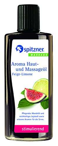Spitzner Aroma Haut- & Massageöl Feige-Limone (190 ml) – stimulierendes Massage Öl mit Jojobaöl, Mandelöl & ätherischen Ölen, ohne Konservierungsstoffe