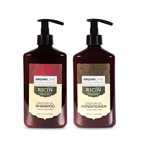 ARGANICARE - Duo Wachstums-Acelerator mit Rizinusöl – Shampoo 400 ml + Conditioner 400 ml