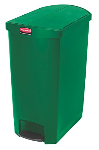 Rubbermaid Commercial Products 1883589 Slim Jim Step-On Wastebasket, Resin, End Step, 90 L - Green