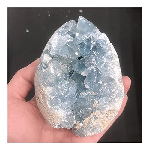 EACTEL Heilkristall Natürlicher Kristallquarz Blauer Calcit-Cluster Geode Probe Freeform Energiesteine ​​Reiki Aquarium Dekoration Zubehör Edelstein ZANLIIYIN (Material : Around 2.5kg)