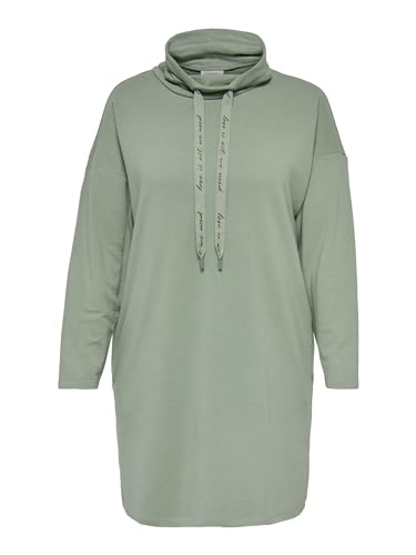 ONLY CARMAKOMA Women's CARLUCI Highneck Dress SWT Kleid, Lily Pad, L-50/52