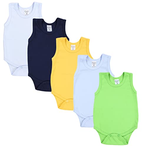 TupTam Baby Jungen Achselbody in Unifarben 5er Pack, Farbe: Farbenmix 1, Größe: 92