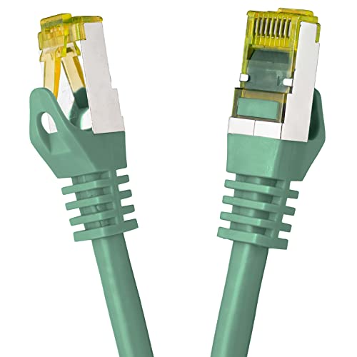 BIGtec LAN Kabel 25m Netzwerkkabel Ethernet Internet Patchkabel CAT.7 grün Gigabit SFTP doppelt geschirmt für Netzwerke Modem Router Switch 2 x RJ45 kompatibel zu CAT.5 CAT.6 CAT.6a Stecker