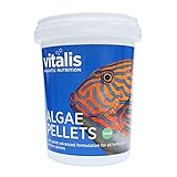 Vitalis Algae Pellets Fischfutter Aquarium Fischfutter Aquarium Pellets für pflanzenfressende Meerestiere- hochverdaulich und ausgewogen - Vitamine und Mineralien (260g)