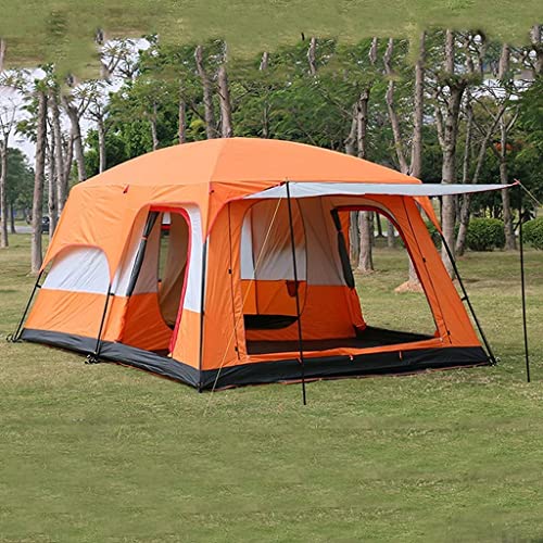 Outdoor-Campingzelt für 5–8 Personen, große Familienzelte für Camping, Festival, Wandern, wasserdichtes Zelt mit Wohnzimmer und separaten Räumen, 4-Jahreszeiten-Zelte für BiFamily (Orange),