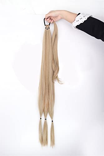 Pferdeschwanz-Verlängerung 34-Zoll-synthetische geflochtene Pferdeschwanz-Haarteile mit elastischem Gummiband, hitzebeständige Hochtemperaturfaser, geeignet for Frauen Haarteil für Frauen (Color : 27