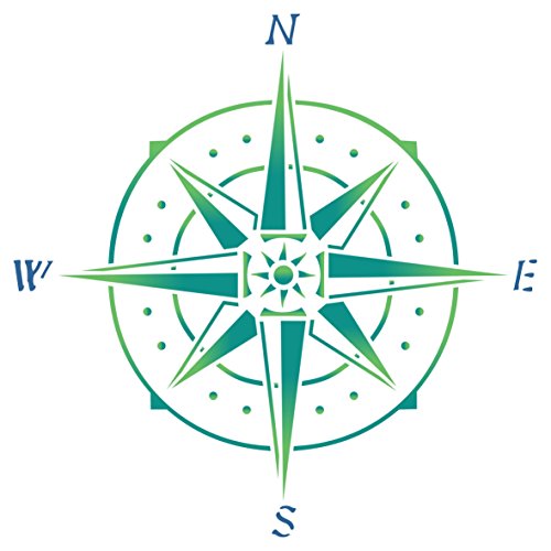 Kompass-Schablone – 35,5 x 35,5 cm (XL) – Wiederverwendbare Ozean-Mautik-Schablone