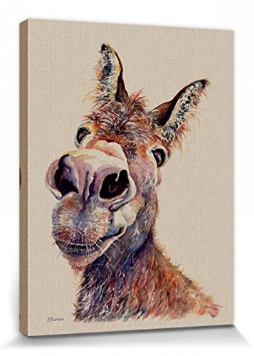1art1 Esel - Freundliche Nasenlöcher, Doreen, Jane Bannon Poster Leinwandbild Auf Keilrahmen 80 x 60 cm